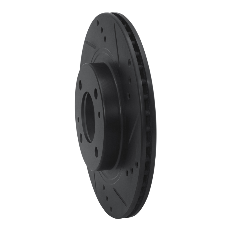 Mitsubishi I-MIEV Brake Rotor (1) - Front Right - R1 Concepts - Drilled & Slotted - Black - `12-`17